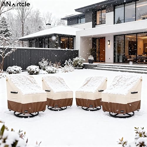 Miniatura 61 de Paquete de 2 fundas para sillas reposeras y muebles de exteriores, impermeables, 33 pulgadas de ancho x 35 pulgadas de profundidad x 38.5 pulgadas