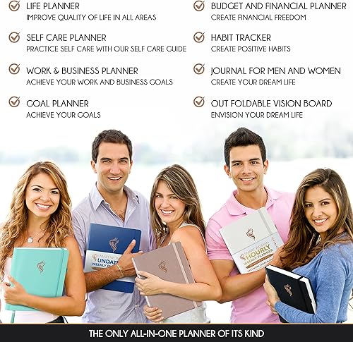 Miniatura 3 de Agenda de productividad, planificador mensual sin fecha, tamaño A4, planificador de cuidado personal de 12 meses y planificador de objetivos de vida
