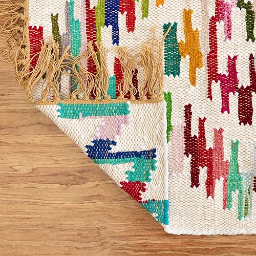 Miniatura 6 de Unique Loom Chindi Trellis Collection - Alfombra azteca (5 pies 1 pulgada x 8 pies, rectangular, multicolor  azul)