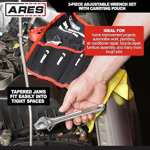 Miniatura 7 de ARES 33058 - Llave ajustable de 6 pulgadas - Construcción de acero al cromo vanadio forjado en caída - Diseños de mordaza ancha para una variedad de