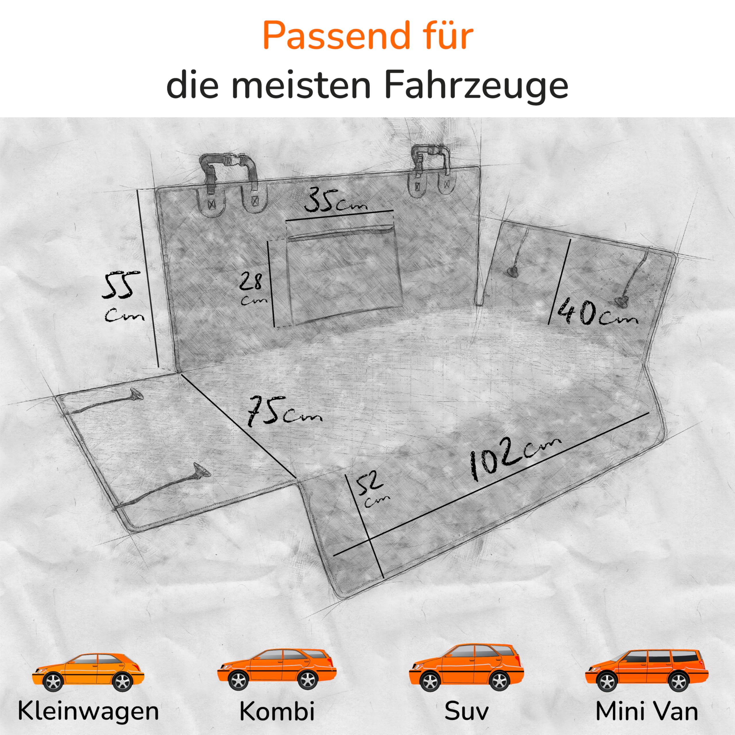 Upgrade4cars Kofferraumschutz Hund mit Ladekantenschutz Wasserdicht & rutschfest | Auto Hundedecke Kofferraum