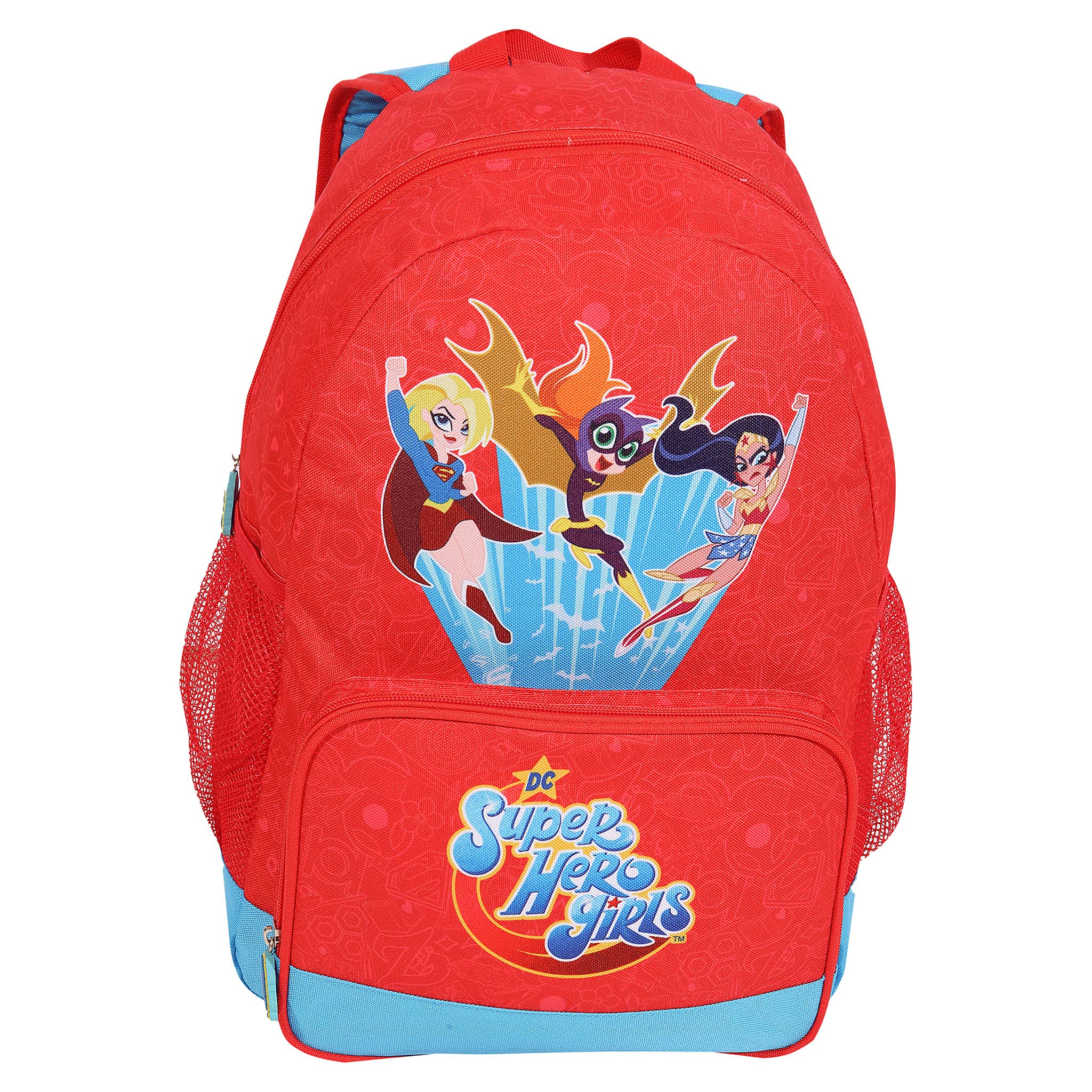 DC Superhero Girls Rucksack - Offizieller Schulrucksack Für Mädchen, Rot/blau, 100% Polyester