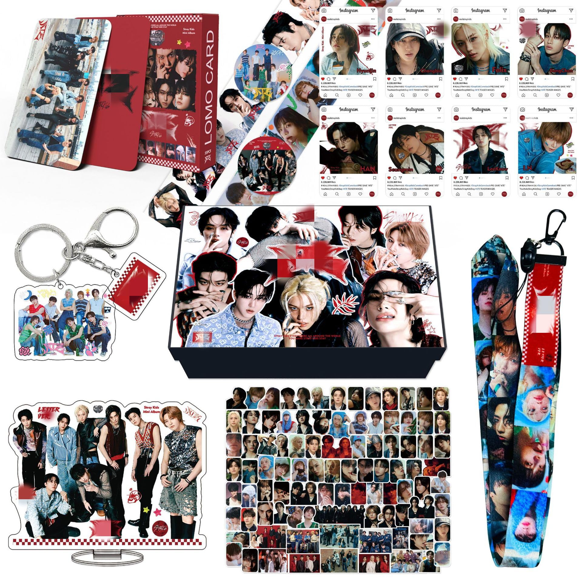 SKZ Gift Box Collection Stray-Kids 8pcs Gift Box Photocards