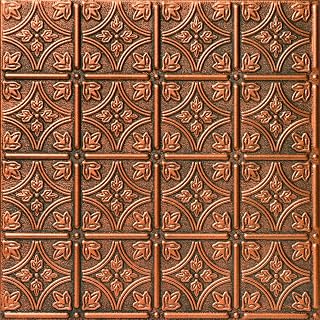 À LA MAISON CEILINGS R125 Emma's Flowers Foam Glue-up Ceiling Tile (21.6 sq. ft./Case), Pack of 8, Antique Copper