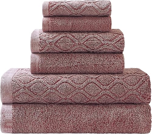 SUPERIOR Denim Wash - Juego de 6 toallas de baño 100% algodón de 550 GSM, 2 caras, 2 manos, 2 toallas de baño, ideal para baño, cocina o playa,