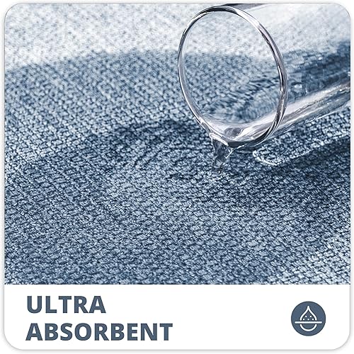 Miniatura 3 de Juego de 2 tapetes de baño delgados, secado rápido, antideslizantes, lavables a máquina, pelo bajo, tapetes absorbentes, para ducha y fregadero,