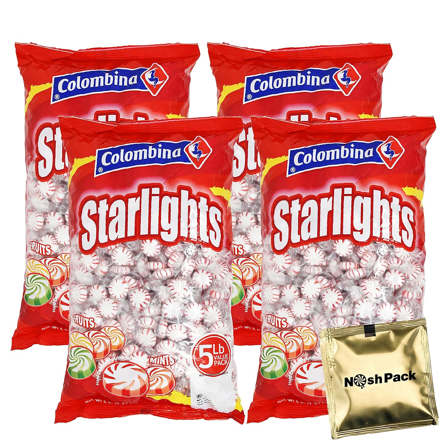 Buy Nosh Pack Starlight Mints Peppermint Candy, Individually Wrapped Christmas Candy 5 Lb Bag