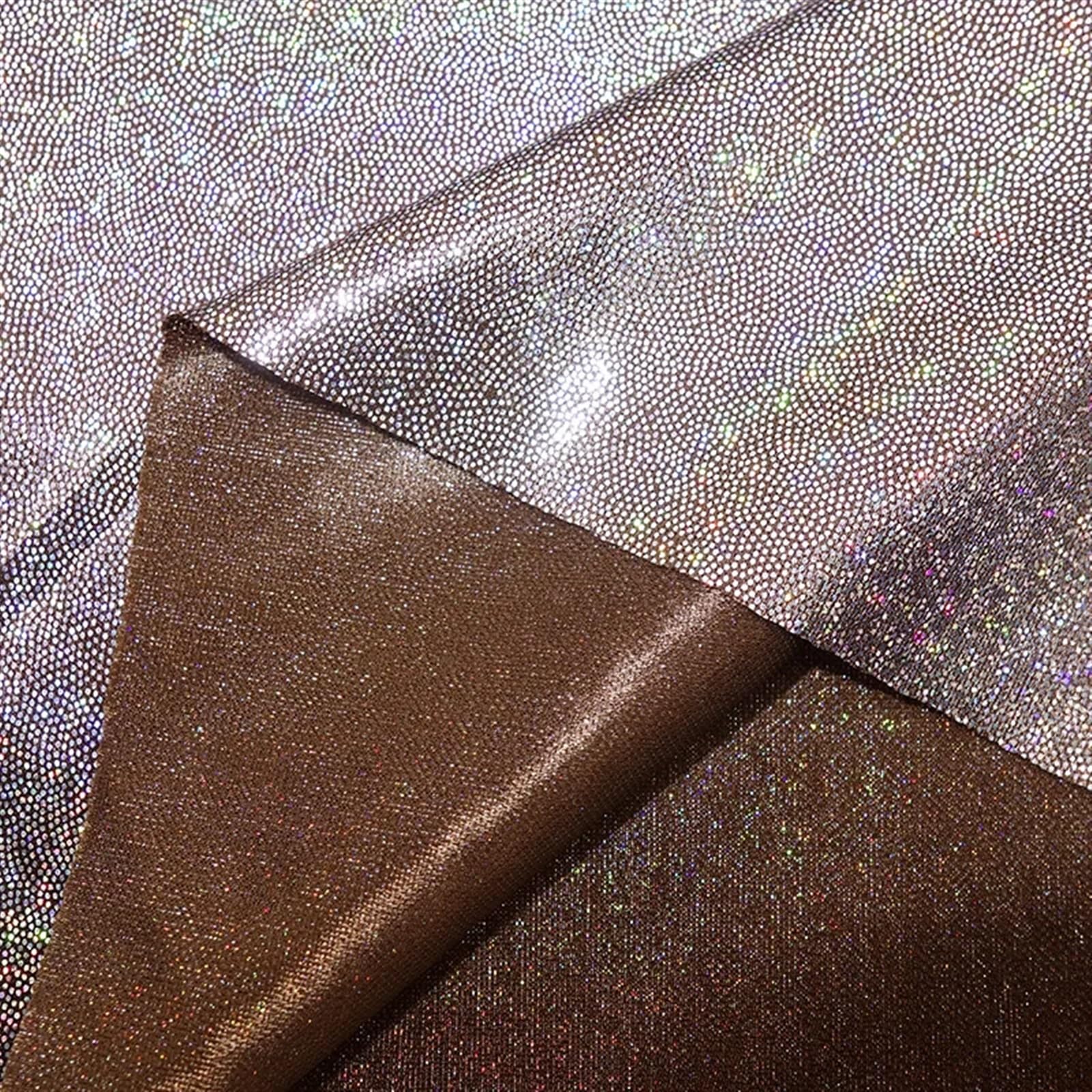 Glitter Metallic Fabric, Shiny Iridescent Holographic Polyester Fabric Various Sizes Wedding Party Doll Decor DIY(8,100CMx150CM)