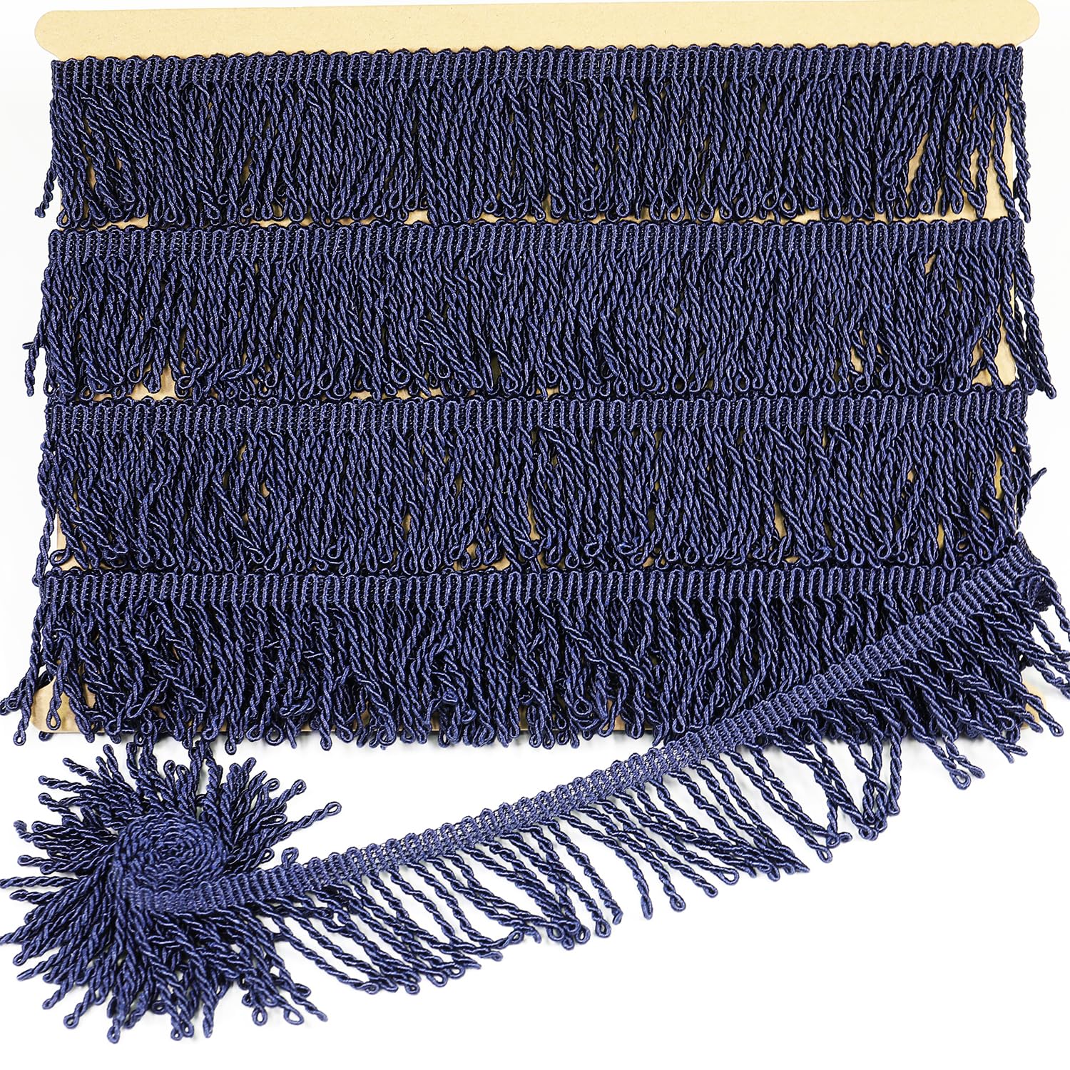 10 Yards 5cm/1.97inch Wide,Navy Blue Sewing Fringe Trim,Fringe Tassel for Skirt Wedding Dress Lamp Shade Decoration(Navy Blue)