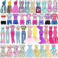 BARWA 11 Sets Doll Clothes for 11.5" Girl Dolls: Sequins, Mermaid, Floral Dresses & Casual Outfits - Spark Imagination!