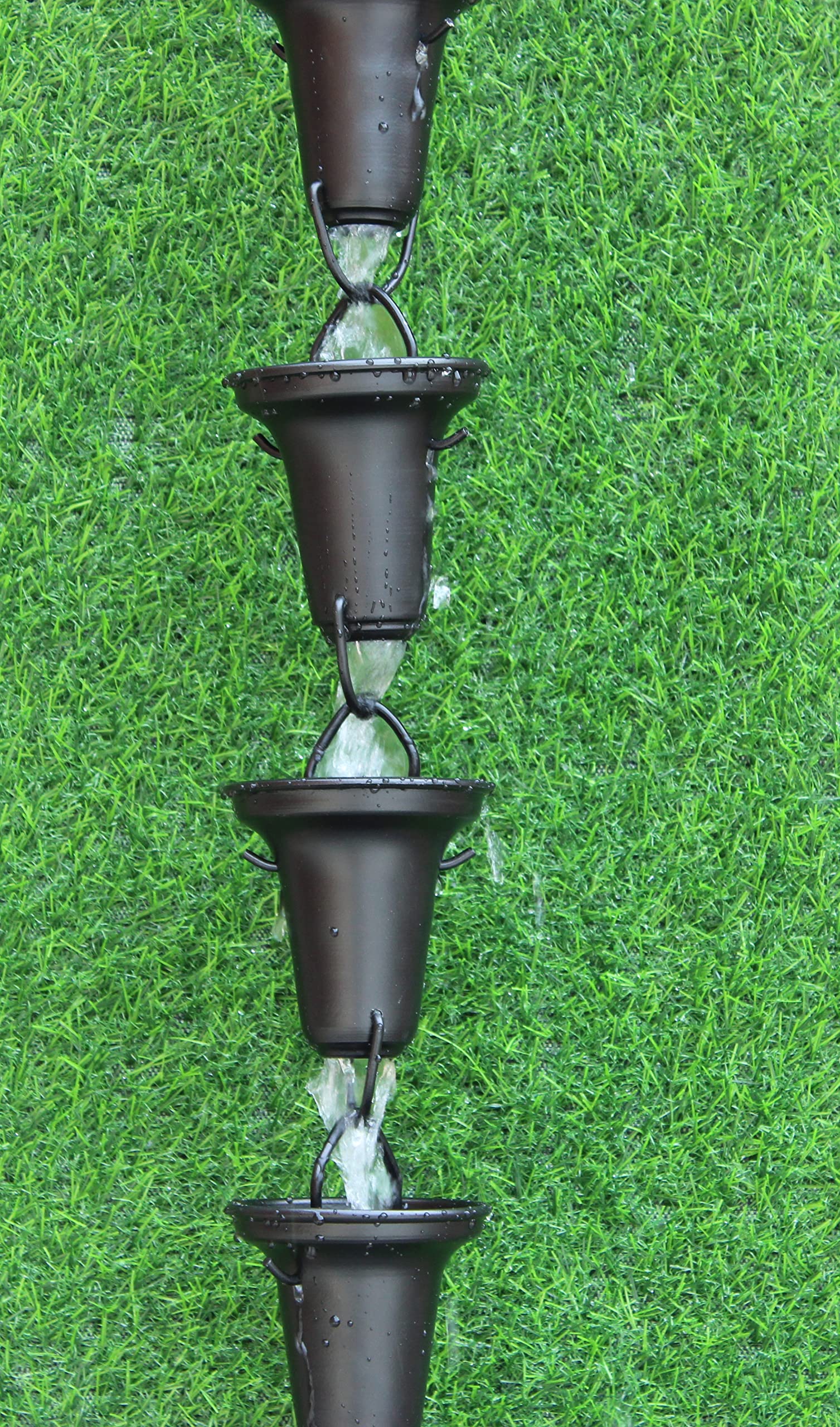KAM Home Chaîne de pluie évasée 2,4 m (Noir)