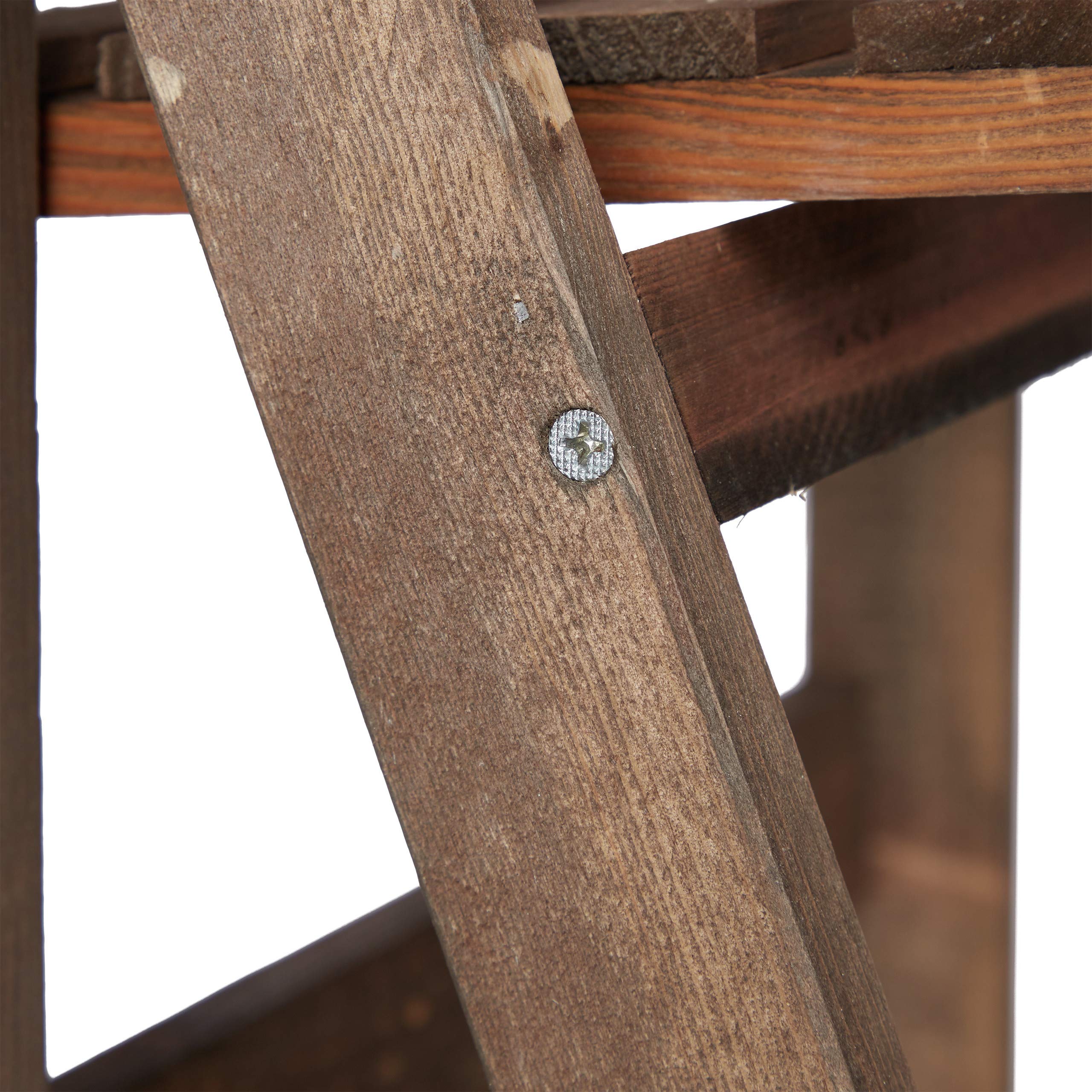 Relaxdays Blumentreppe, 2-stufig, Blumenleiter Holz, klappbar, Leiterregal Pflanzen, HBT: 51,5 x 41 x 24 cm, dunkelbraun