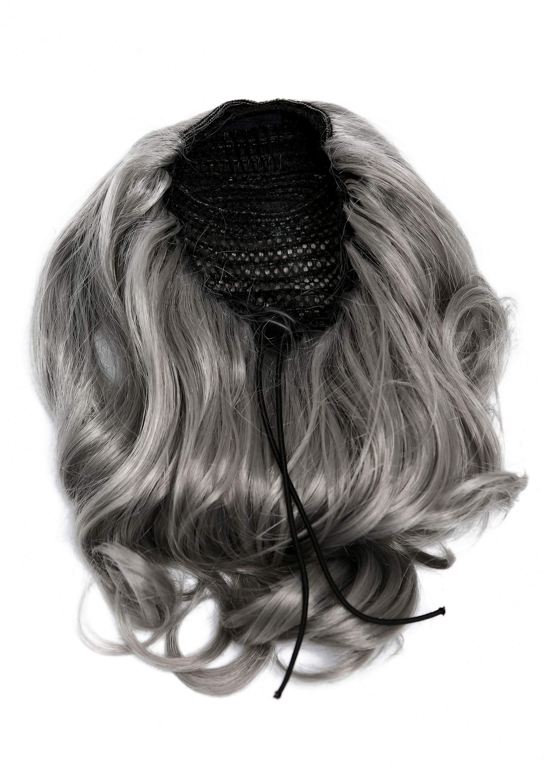 WIG ME UP - JL-3023-701 Hairpiece ponytail with comb and elastic draw string short wavy voluminous silver gray 14inch - Image 2