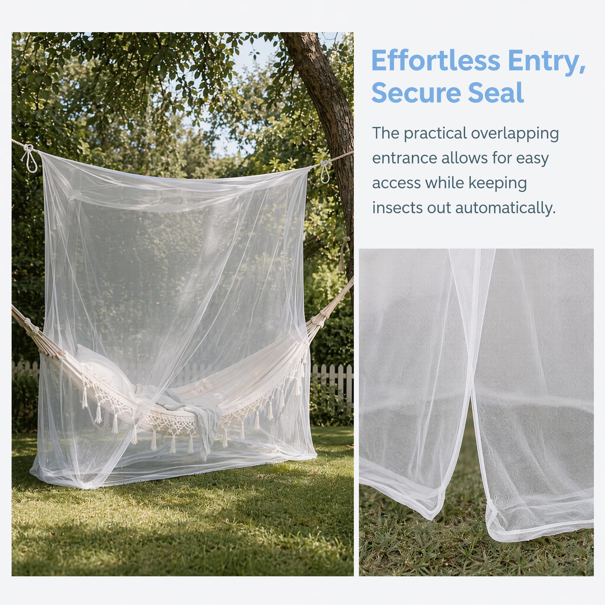 BUZIFU Zanzariera Letto Singolo Zanzariera Lettino da Campeggio con Kit Completo per la Sospensione Zanzariera Quadrata per Interni ed Esterni (200 * 100 * 190CM)