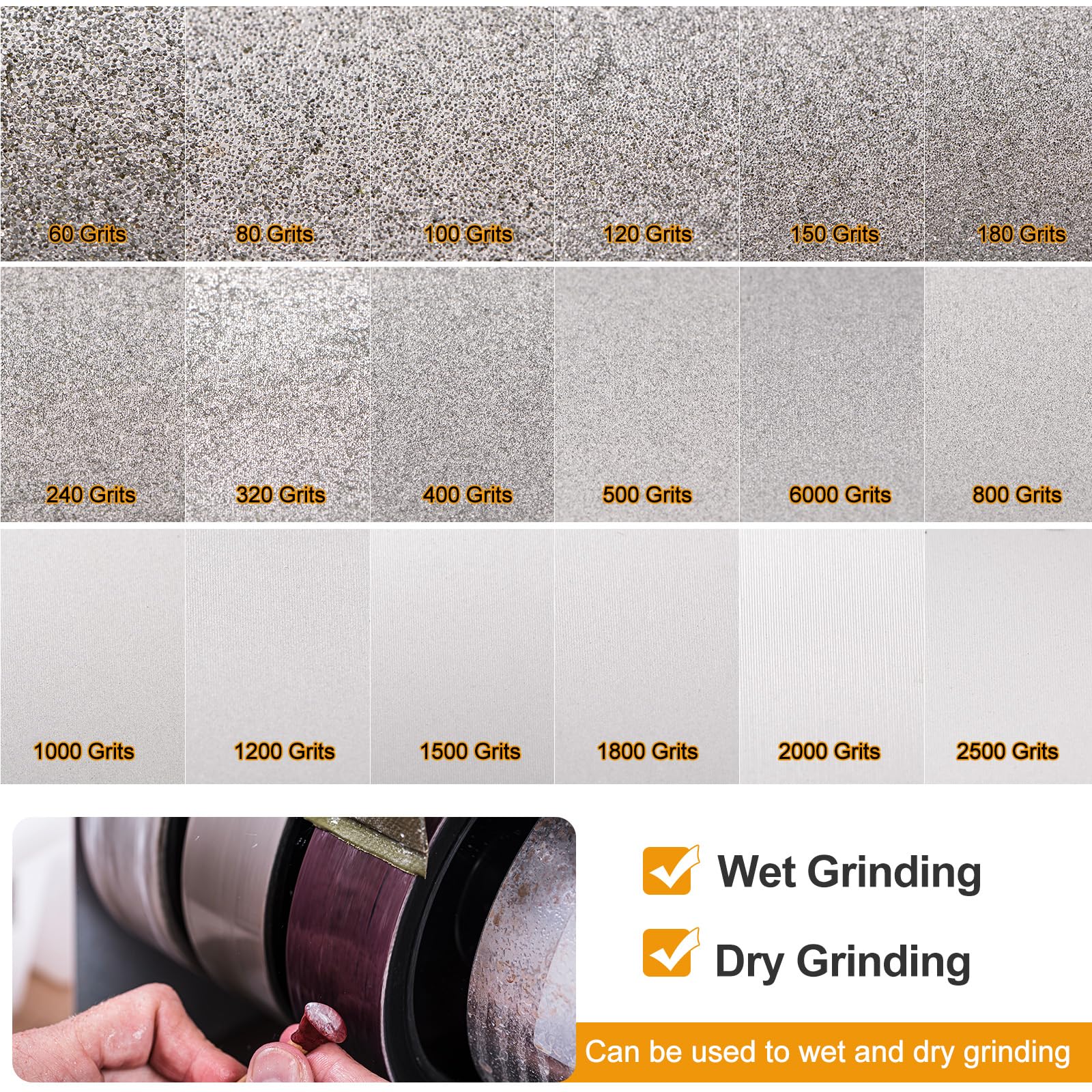 sourcing map Rueda lapidaria de diamante de 6 x 1 pulgada con agujero de eje de 1 pulgada, ruedas de molienda de joyería de grano 400 con reductores, para piedra, mármol, gema, vidrio, cerámica,