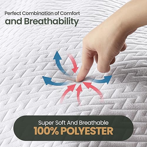 Miniatura 4 de Utopia Bedding Protector de colchón impermeable tamaño individual, funda de colchón de tela suave 3D de alta calidad, se adapta a 15 pulgadas de