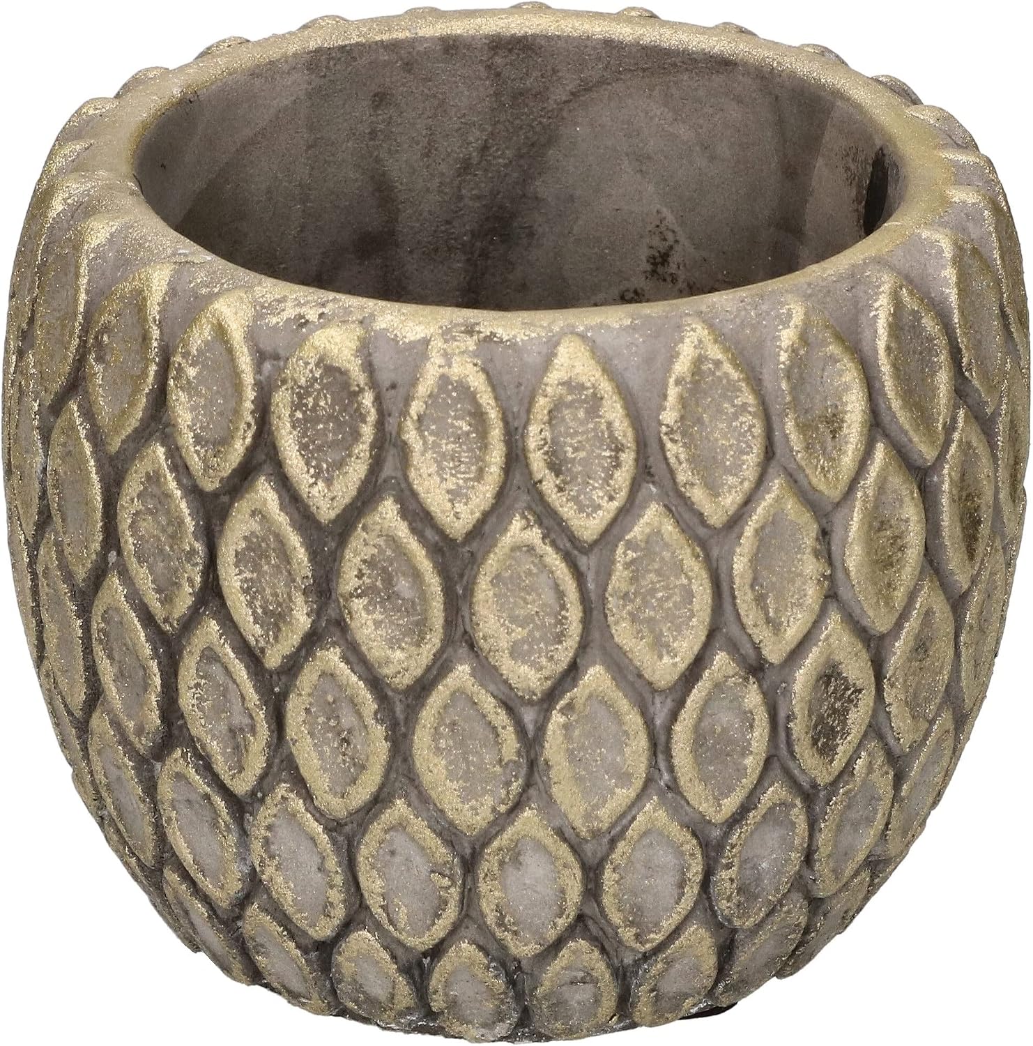 KOTARBAU® Set of 2 Clay Flower Pot Planter Diameter for Flowers Plants Rustic Grey Gold Flower Pot (Diameter 7 cm) - Image 4