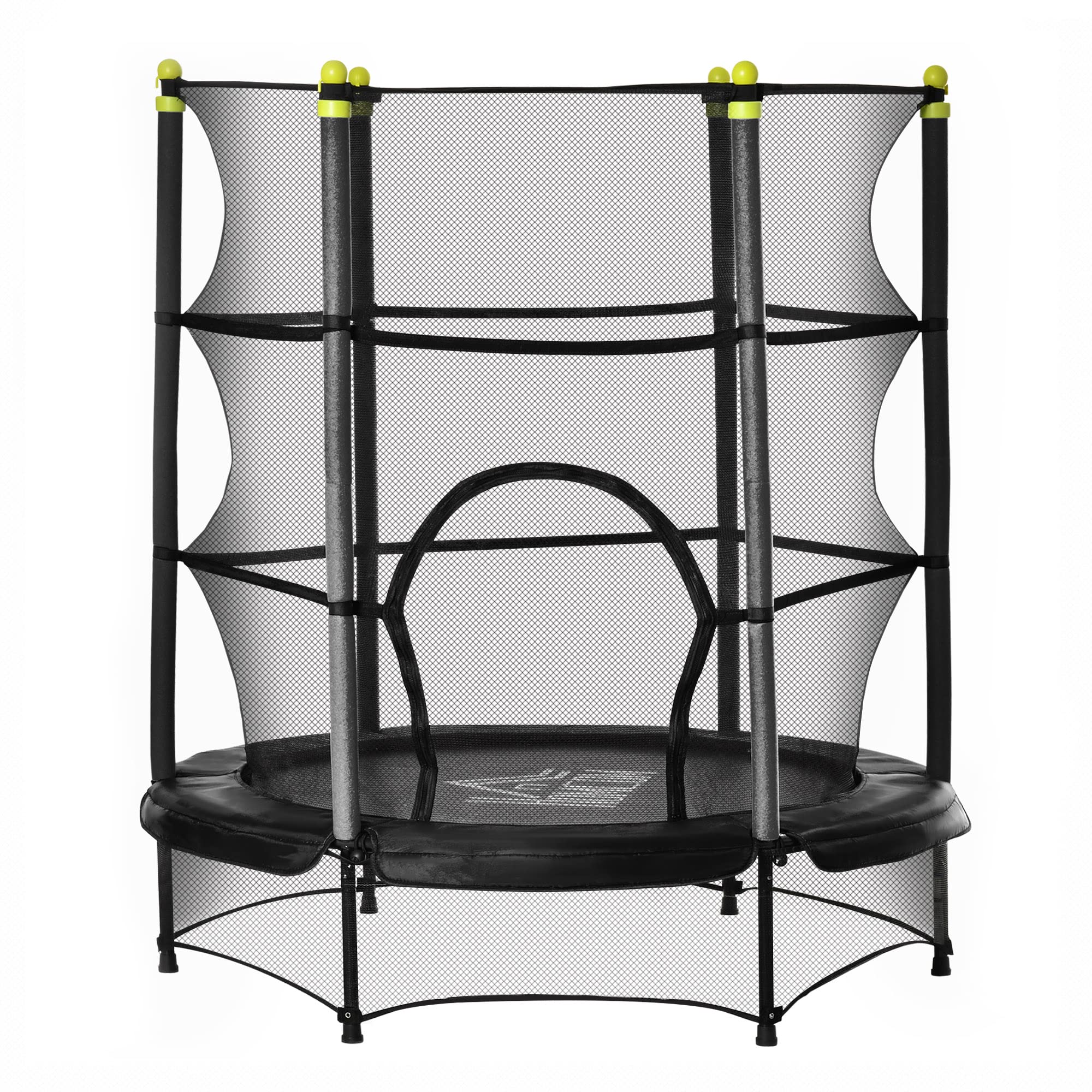 HOMCOM 5.2FT Kids Trampoline with Safety Enclosure, Indoor Outdoor Toddler Trampoline, for Ages 3-10 Years, Black