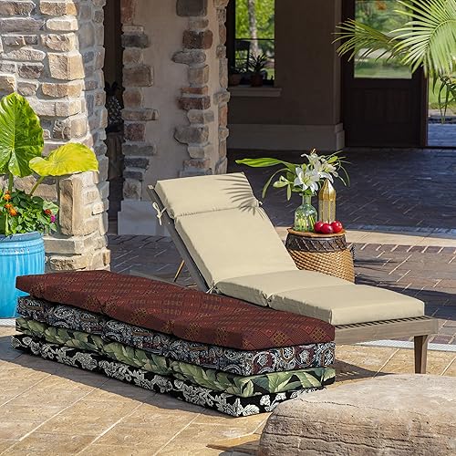 Miniatura 5 de Arden Selections - Cojín de tumbona para exteriores, 21 x 72 pulgadas, Leala marrón claro