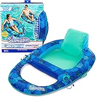 Vista 12 de Swimways Elite Spring Float Hamaca Tumbona de piscina, flotadores inflables de piscina para adultos con inflado rápido, hamaca de piscina