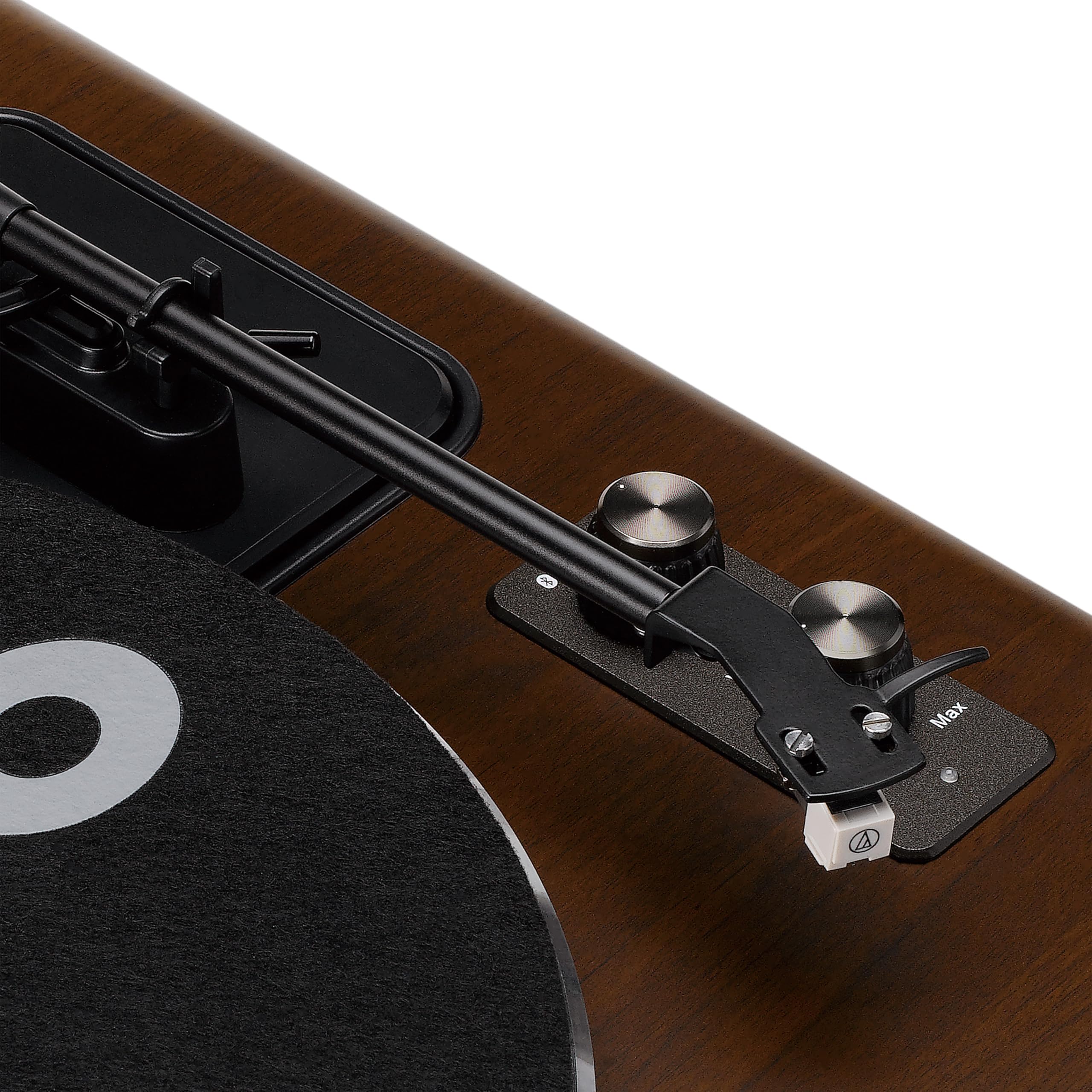 Lenco LS-470WA Giradischi All-in-One con Altoparlanti Integrati (80W), Bluetooth, Trasmissione a Cinghia e Testina Audio Technica - Finitura in Noce