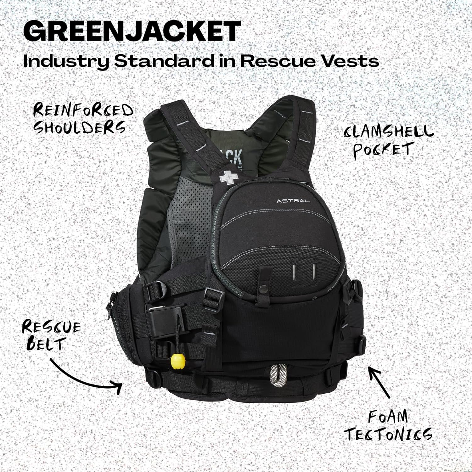 Astral GreenJacket Life Jacket - Comfortable USCG Type V PFD Adult Life Vest for Rescue, Sea, SUP, & Whitewater
