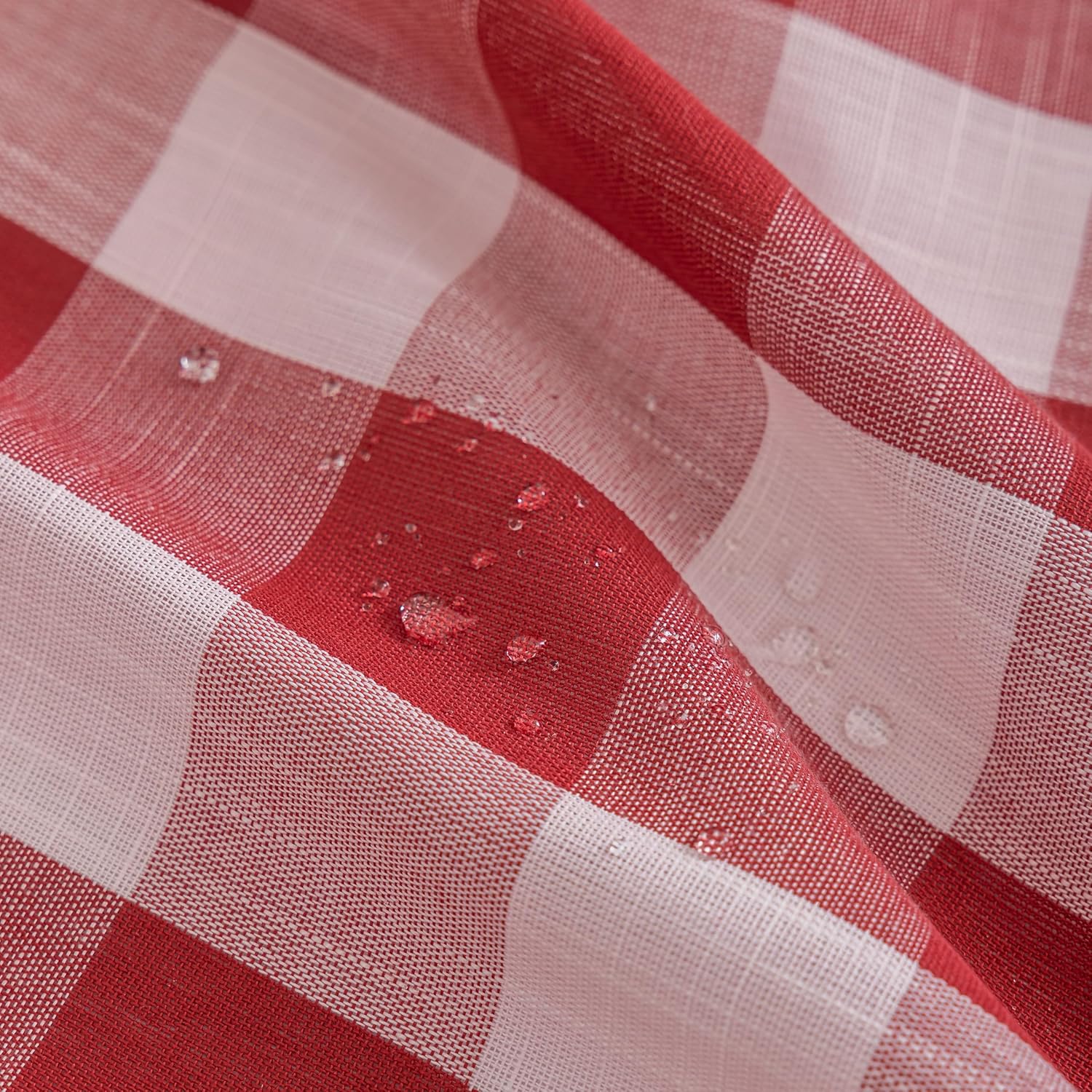 VOILYBIRD Red and White Buffalo Plaid Boho Shower Curtain for Bathroom 72” x 72”