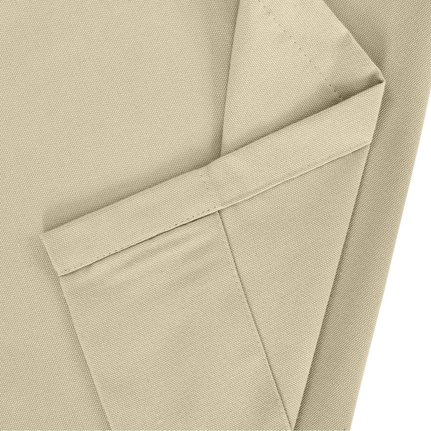Macochico Beige Fade Resistant Outdoor Curtains for Patio Waterproof Drape Grommets at Top and Bottom Outdoor Curtains Panels for Pergola Garden Gazebo Porch Cabana 50Wx96L Inch(2 Panel)
