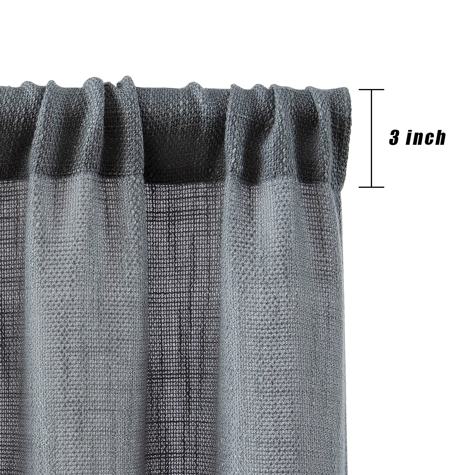 Valea Home Burlap Look Soft Natural Grey Valance Semi Sheer Rod Pocket Window Curtain Valance Rustic Home Décor 56 by 14 Inches