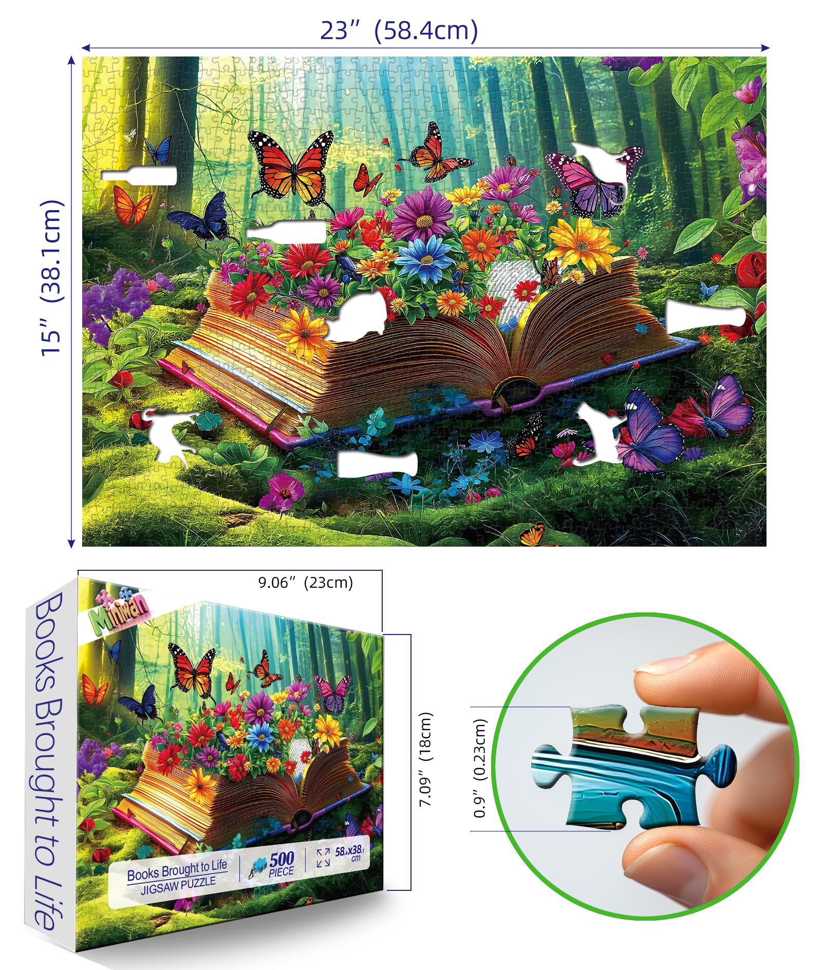 Amazon.com: Vibrant Flowers Book 500 Piece Jigsaw Puzzle for