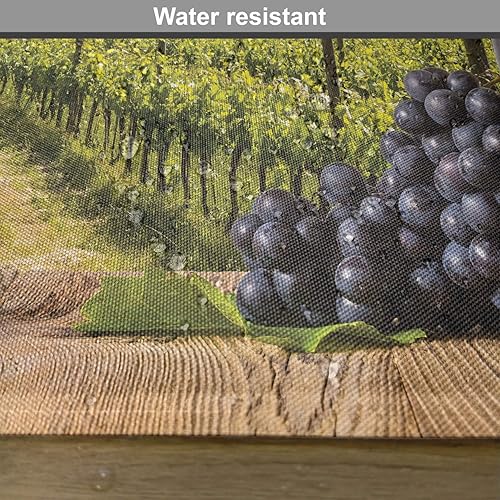 Miniatura 6 de Ambesonne Winery Place Mats - Juego de 4, botellas de vino tinto con uvas en tabla de madera, paisaje de terraza italiana, manteles individuales de