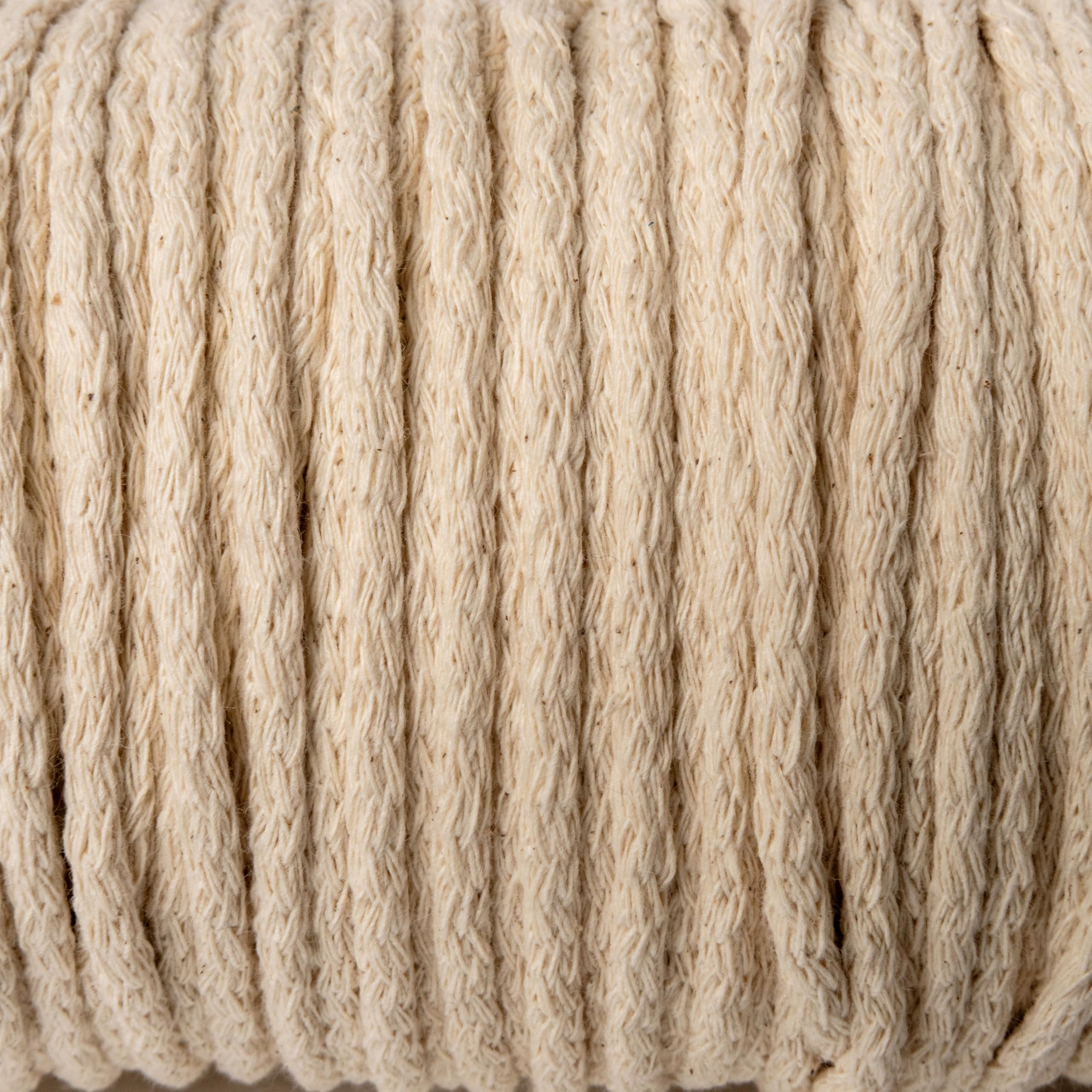IPEA Hilo de Macramé de Algodón Natural – 4 mm x 100 Metros – Rollo Súper Largo – Cuerda de Macramé
