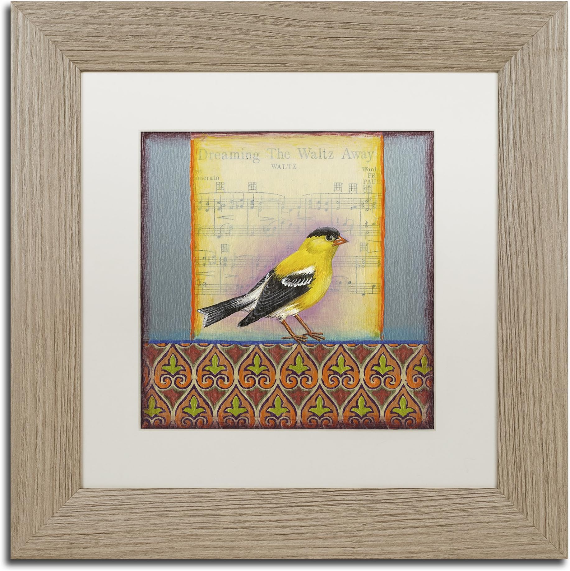 Small Bird Artwork, 220 by Rachel Pa x ton, White Matte, Birch Frame 11 x 11"
