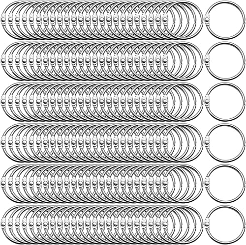 Paquete de 500 anillos de hojas sueltas de 1 pulgada, 0.984in, anillos de metal para tarjetas de índice, anillos de carpeta para suministros de