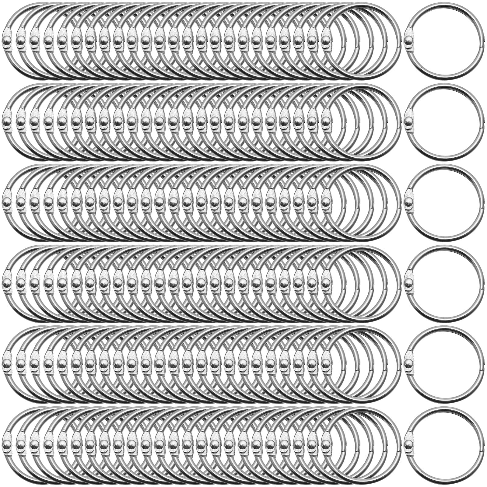 500 Pack Loose Leaf Binder Rings 1 Inch 25 mm Office Book Flashcard Rings Metal for Index Cards Binder Clips for School Home Office Supplies, Silver