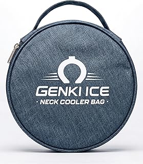 GENKI ICE ネッククーラー用保冷バッグ 保冷ケース 円形 リング2個以上収納可能 軽量 コンパクト 持ち運び便利 ネックリング収納バッグ 夏のお出かけ 通勤 通学
