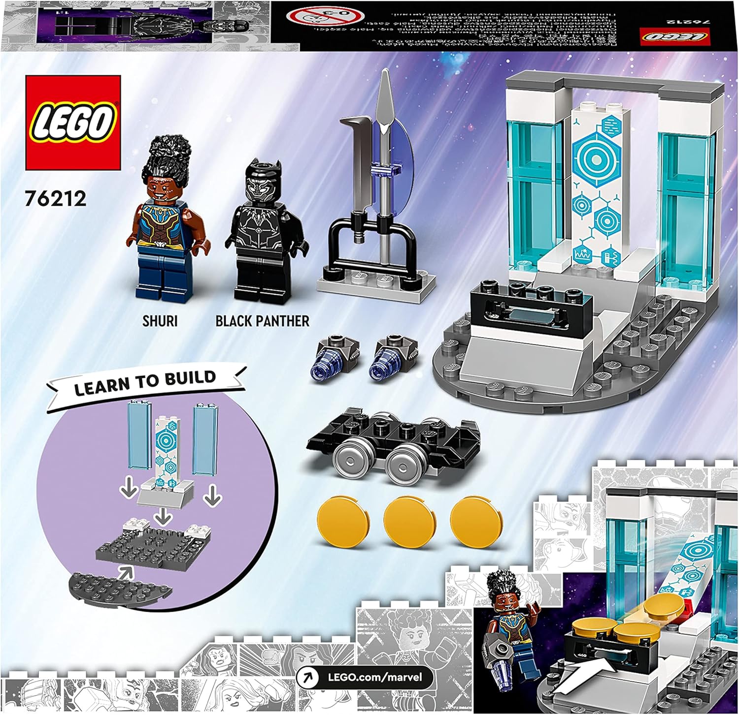 Lego® Super Heroes Marvel Shuri's Lab 76212 Building Kit; Black Panther Construction Toy for Kids Aged 4
