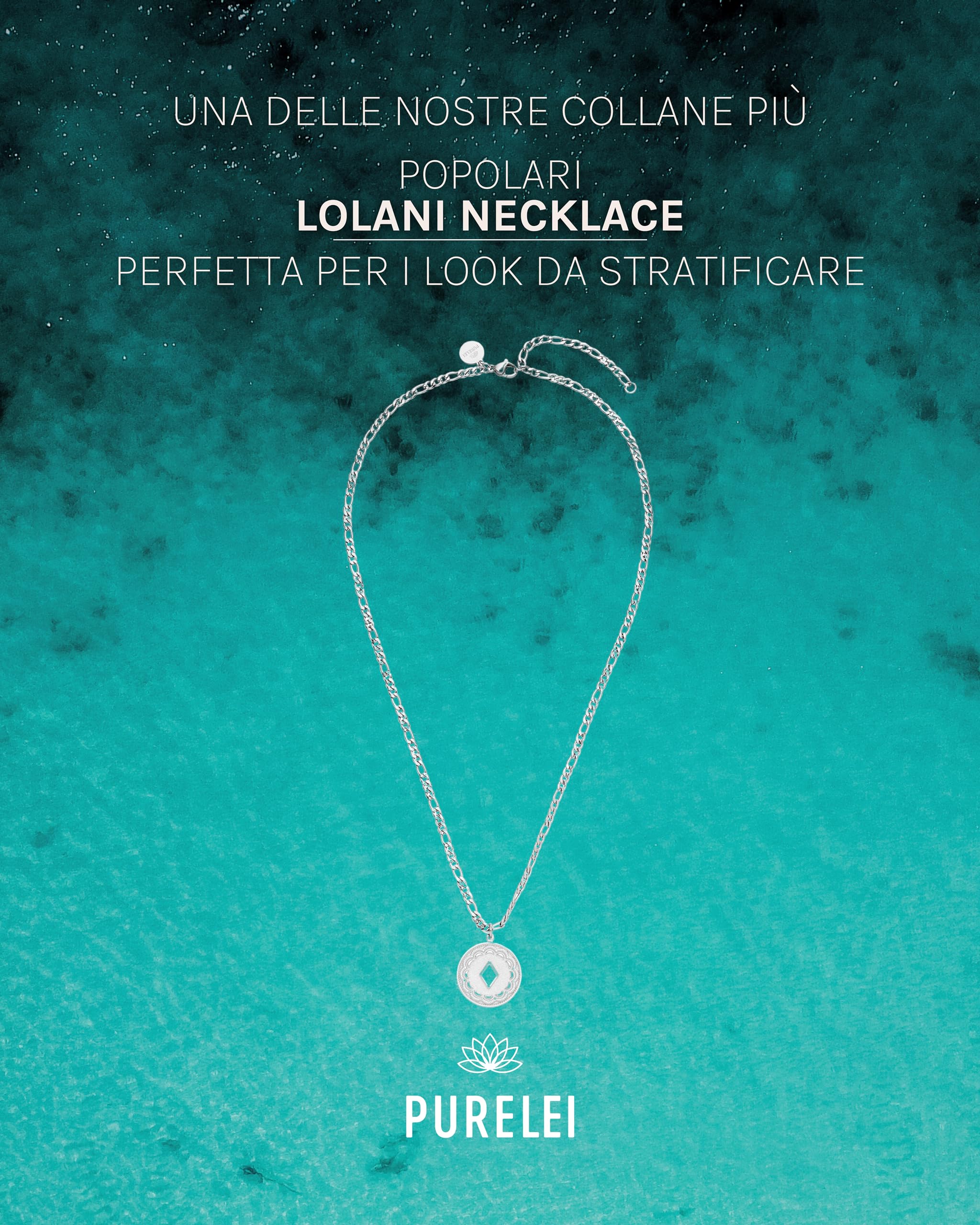 Purelei Lolani necklace – Collana donna in resistente acciaio inossidabile – Collanina donna con ciondolo – lunghezza 40-45 cm – Collana per un look personalizzato – impermeabile