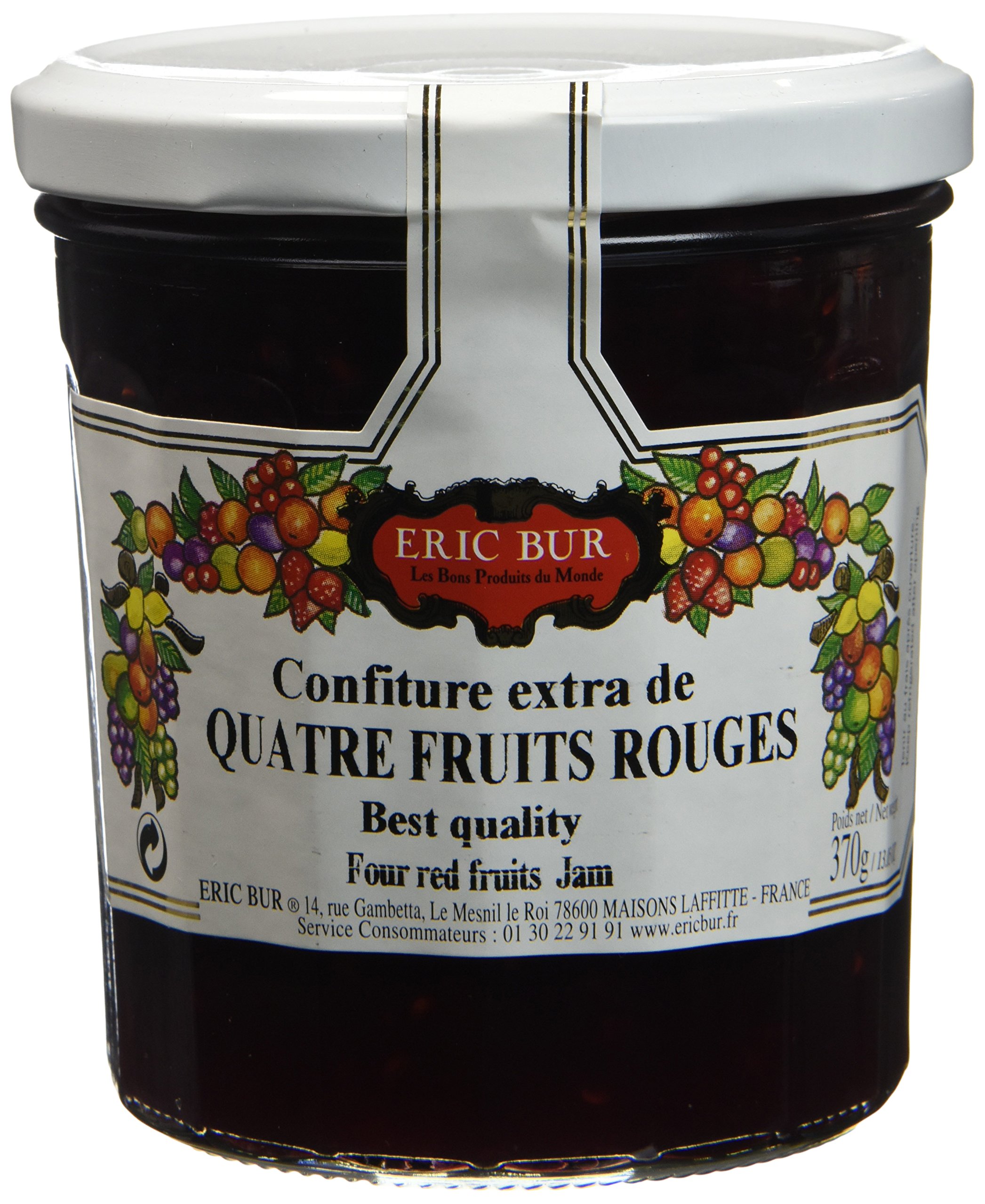 ERIC BUR Confiture Extra de 4 Fruits Rouges 370 g - Lot de 3 - 1