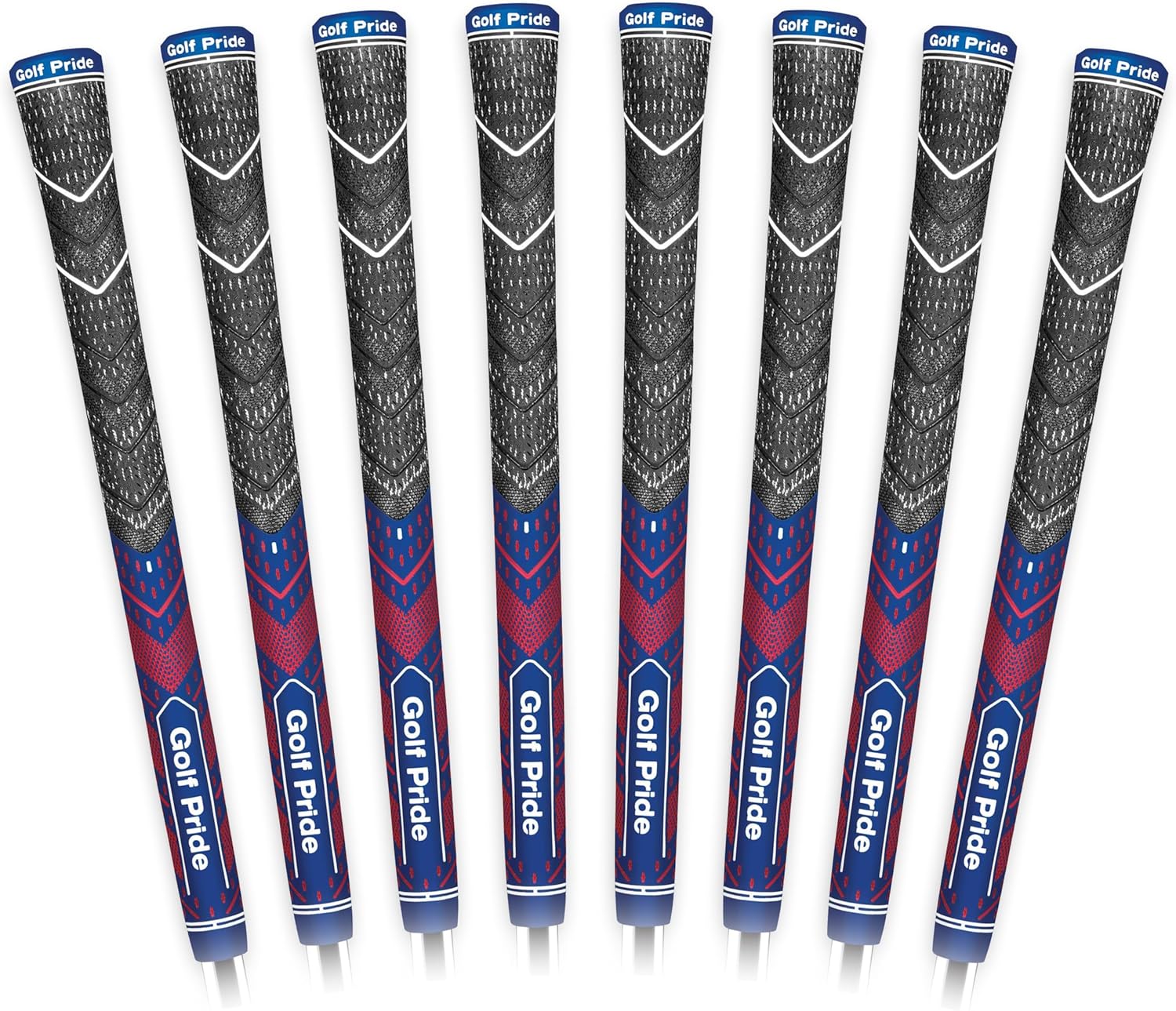 Golf Pride MCC Plus4 Golf Club Grip - All-Weather Hybrid Grip with Larger Lower Hand - Brushed Cotton Cord & Pebbled Texture - Navy/Red