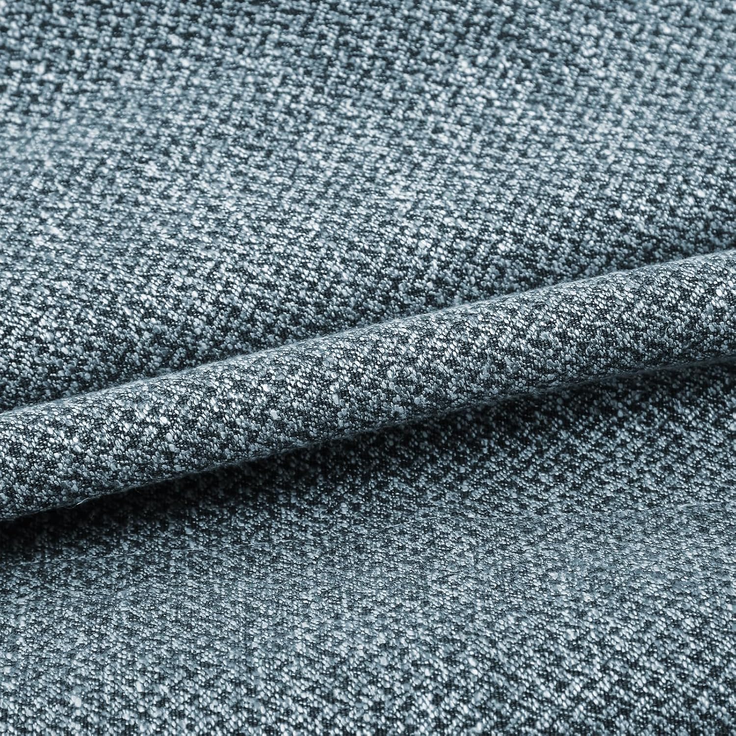Cordless Window Roman Shades, Blackout Roman Shades Blinds, Blue Two Tone Texture Thick Cotton Fabric Window Blinds for Windows, Doors, Kitchen Windows