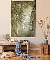 Vista 96 de Ambesonne Tapiz de naturaleza, silueta de oso salvaje en el bosque de la selva en la noche oscura, ilustración para colgar en la pared para Verde