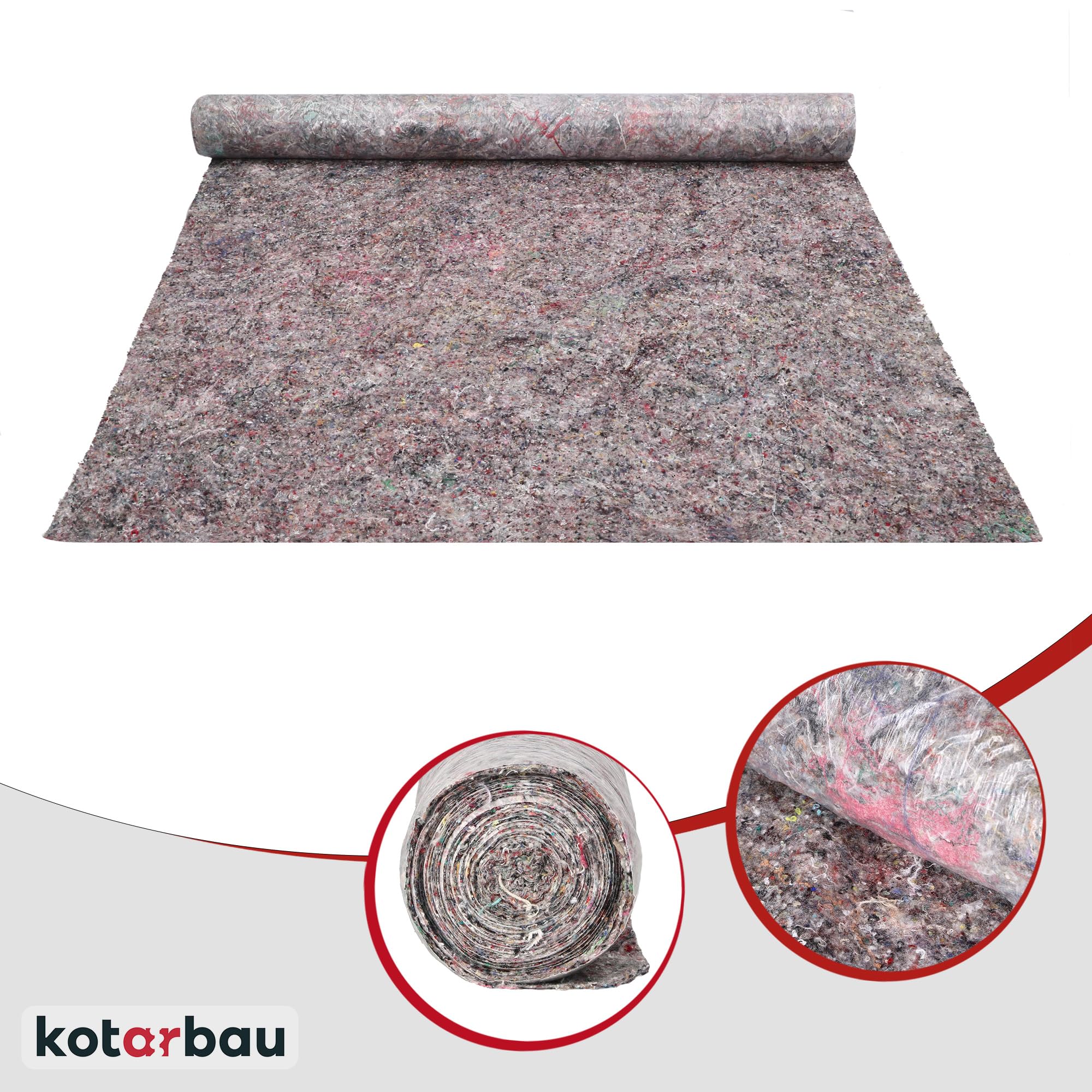 KOTARBAU® Malervlies 1 x 50 m Abdeckfolie Maler 220gr/m2 Abdeckvlies mit Durchsickerungsschutz HDPE Filzrolle Malerzubehör Abdeckflies Rolle