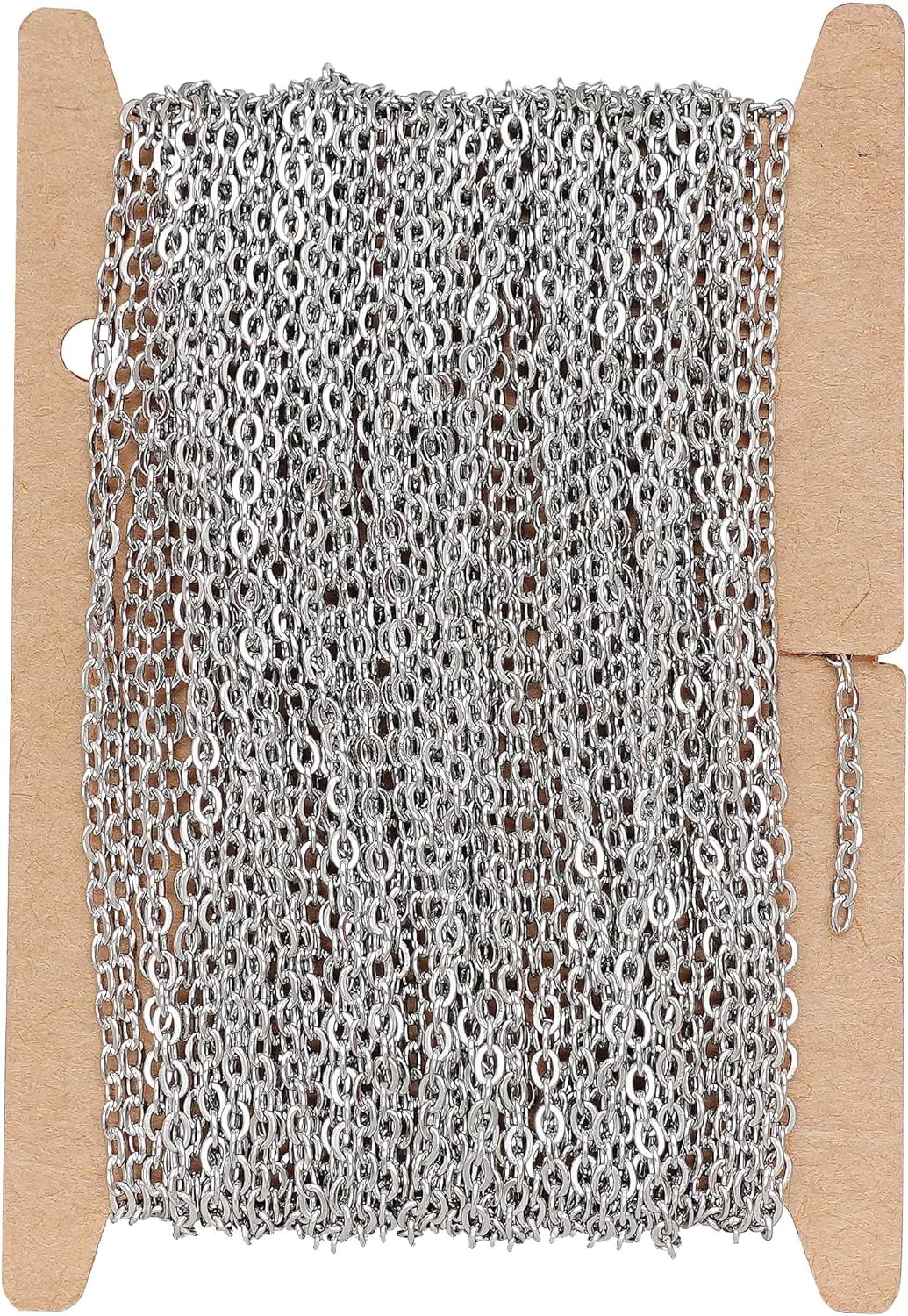 THREENEST 32.8-Feet Width 1.6mm Stainless Steel Cable Chains, Welded Permanent Craft Chains for Necklace Bracelet Earring Jewelry Making