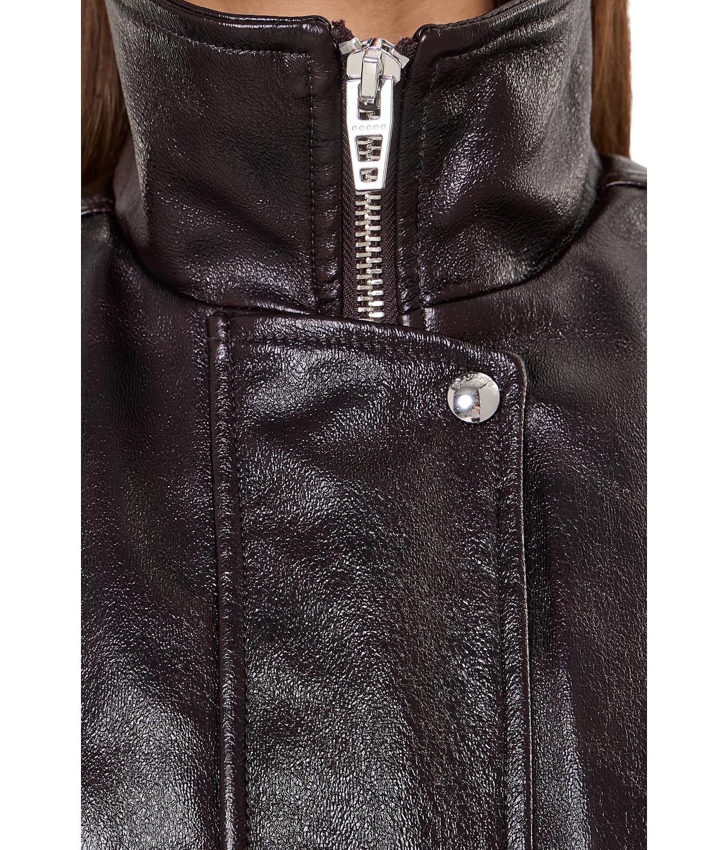 Blank NYC Hot Brew Leather Bomber Jacket - thumbnail 5