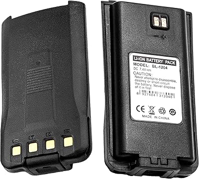 TAKOCI (2Pack) Replacement Battery for Hytera TC-610 TC-618 TC-620 TC-626 TC-610P BL2001 BL1204 1200mAh