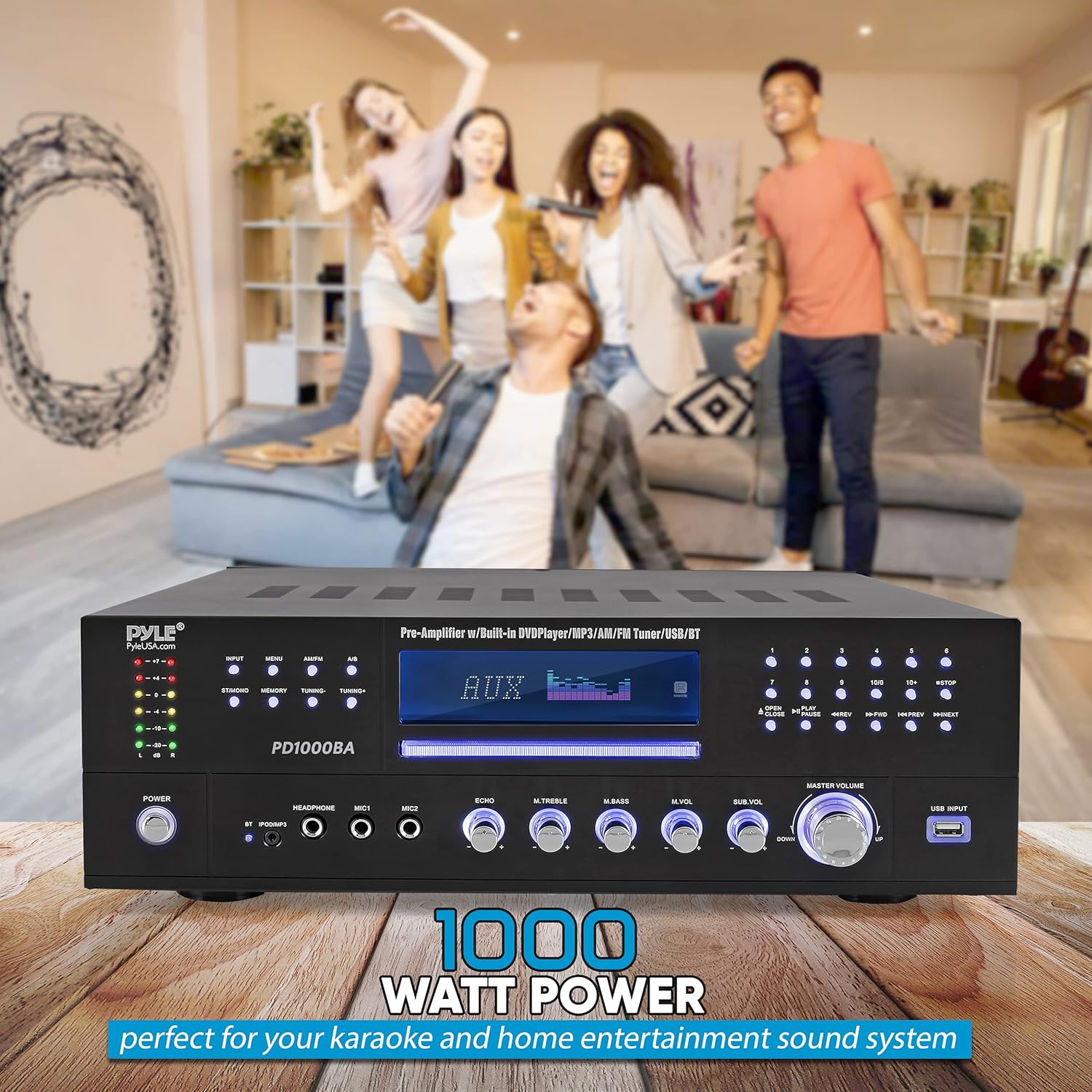 Exclusive Discount 90% Price 4-Channel Wireless Bluetooth Power Amplifier - 1000W Stereo Speaker Home Audio Receiver w/ FM Radio, USB, Headphone, 2 Microphone w/ Echo, Front Loading CD DVD Player, LED, Rack Mount - Pyle PD1000BA Best Deal 🛒 4-Channel Wireless Bluetooth Power Amplifier - 1000W Stereo Speaker Home Audio Receiver w/ FM Radio, USB, Headphone, 2 Microphone w/ Echo, Front Loading CD DVD Player, LED, Rack Mount - Pyle PD1000BA
