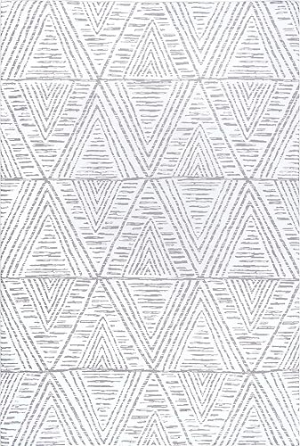 Miniatura 2 de nuLOOM Nelle - Alfombra tribal lavable a máquina para interiores y exteriores, 4 x 6, gris