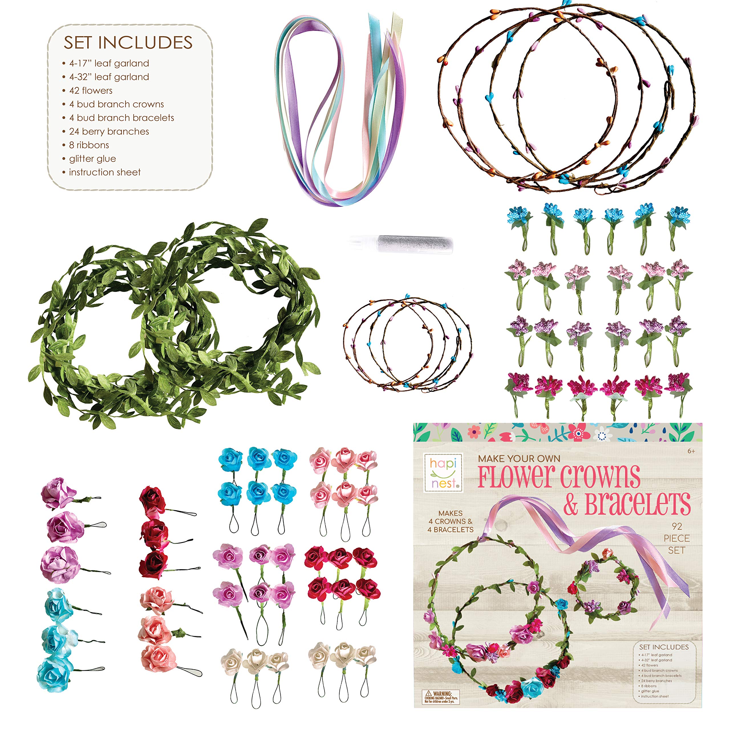  Syhood Flower Crowns Making Kit, 168 Pieces Parts, Make Your  Own Flower Crown Wreath Headbands and Bracelets Craft Kit Hair Accessories  Handmade DIY Floral Crown Garland Kit Nice Presents for Girls 