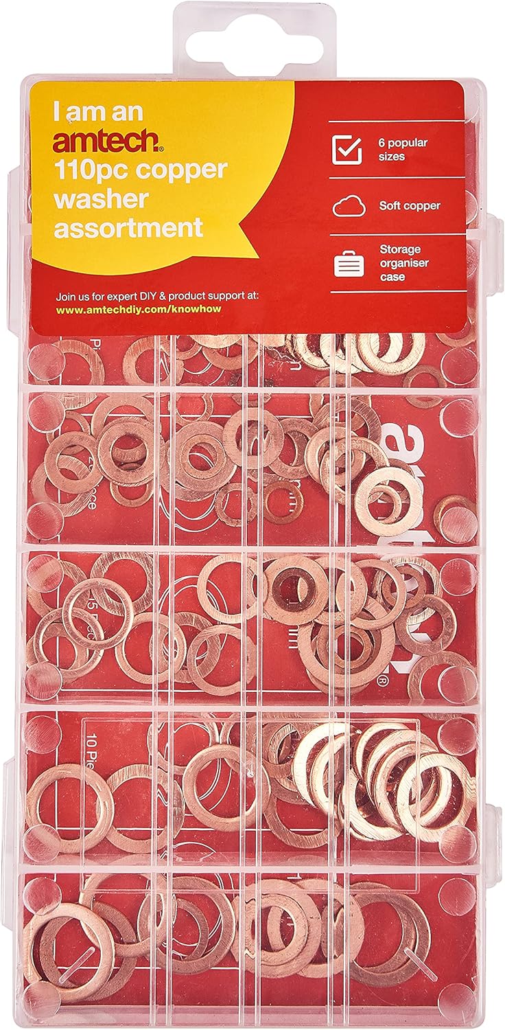 Amtech S6195 110 Piece Copper Washer Set